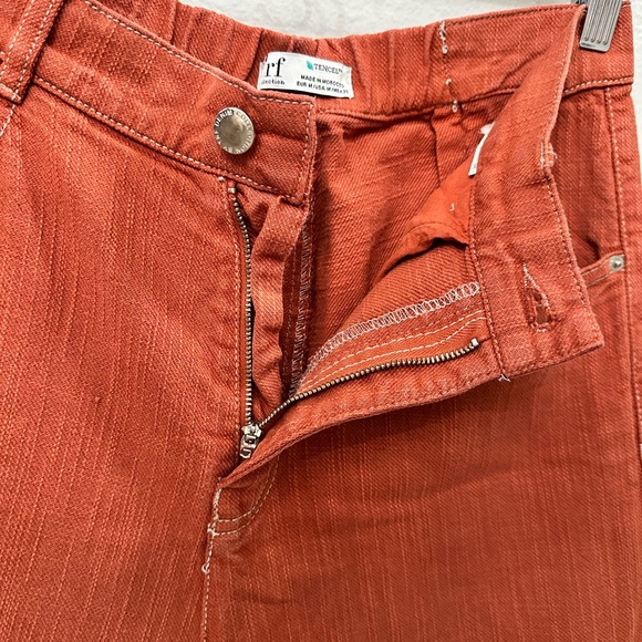 Zara TRF Collection Cotton Tencel High Rise Raw Hem Pants Size Medium - Picture 5 of 7